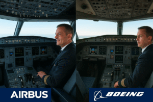 Airbus and Boeing pilots sharing their cockpit preferences.
