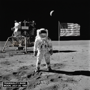 Neil Armstrong during the Apollo 11 Moon landing in 1969.