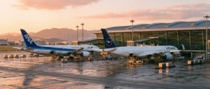 Boeing 787 vs Airbus A350 parked at airport