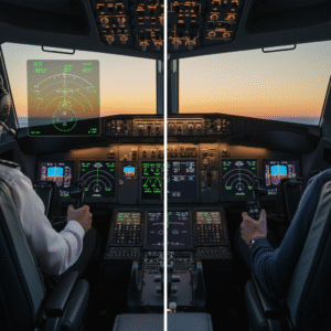 Boeing 787 vs Airbus A350 cockpit comparison
