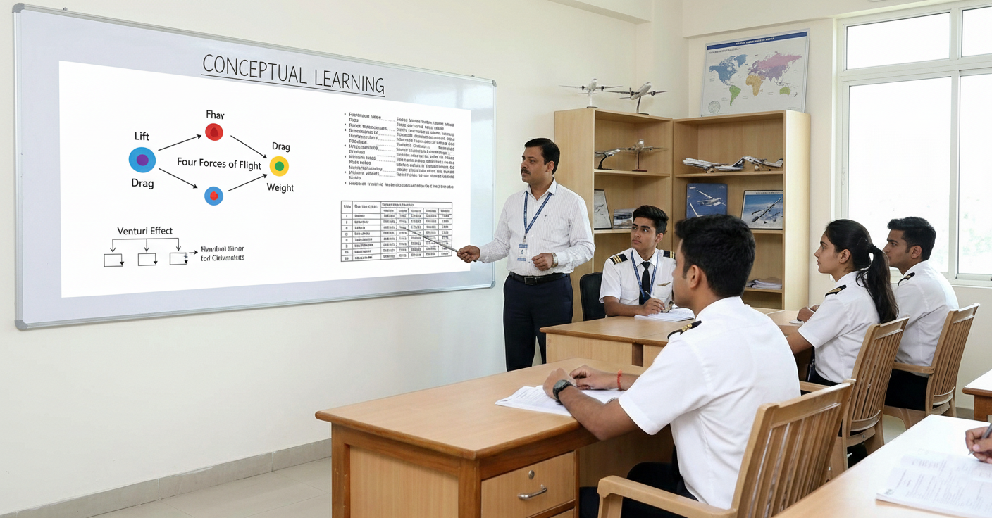 Conceptual vs rote learning comparison for DGCA exams