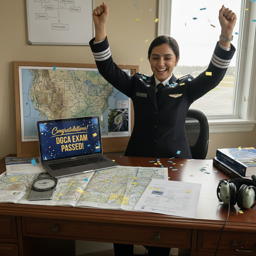 tudent passing DGCA exam in first attempt