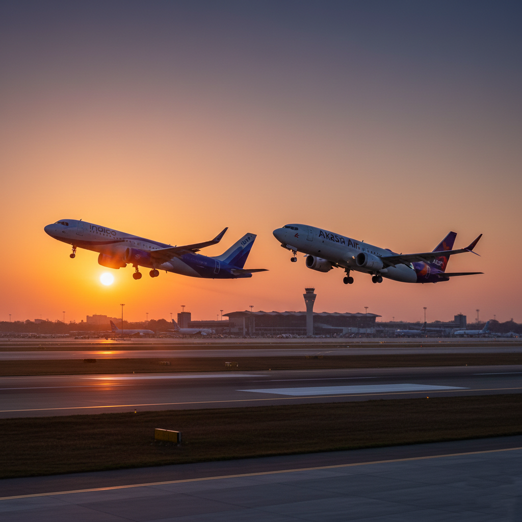 IndiGo and Akasa Air aircraft taking off symbolizing final verdict